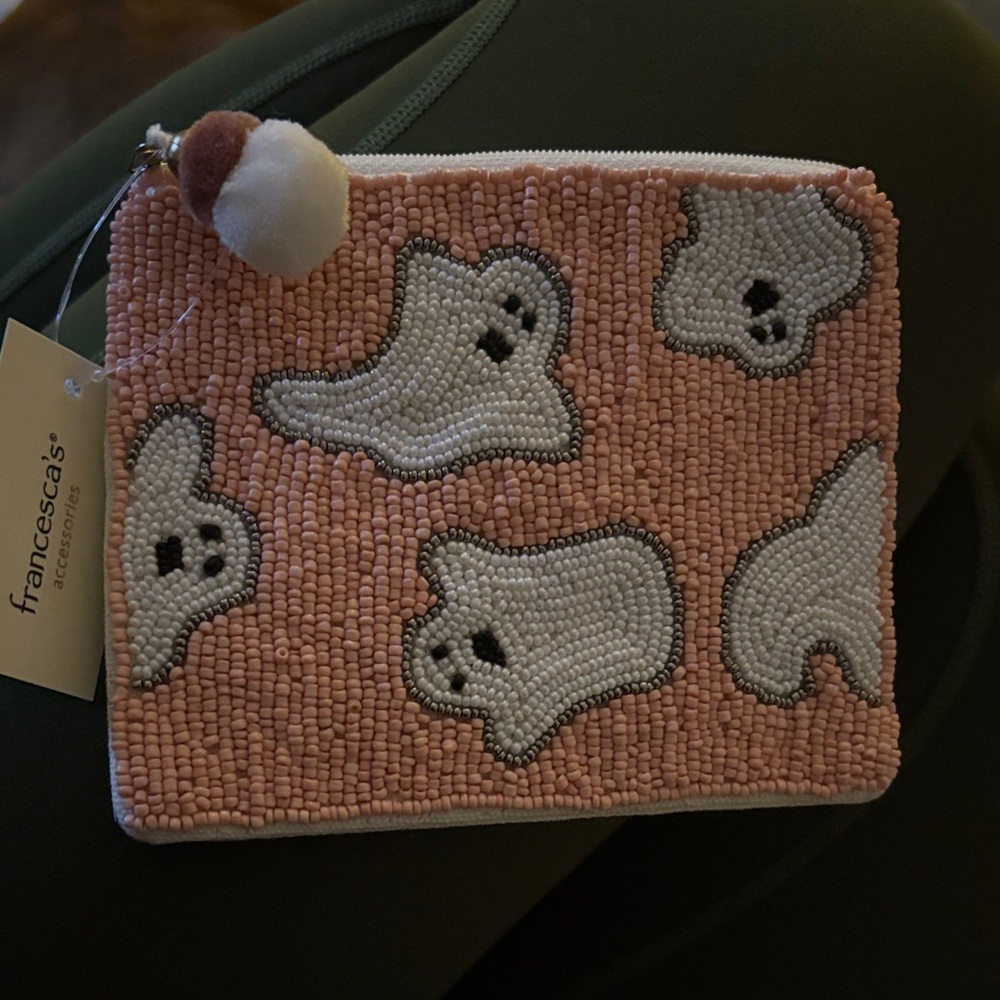 Francesca's Collections Pink Ghost Beaded Bag